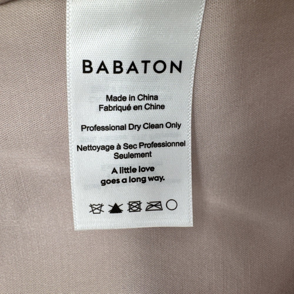 Aritzia Babaton Chelsea Satin Bomber Jacket Sz M Dusty Rose Varsity Preppy - Picture 11 of 16